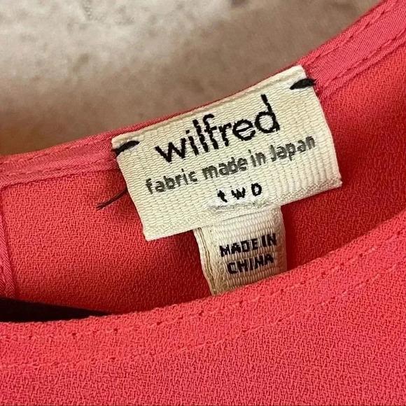Wilfred Aritzia Size 2 Two Filles Blouse Sleeveless Coral Orange Cut Out Back - Picture 2 of 7